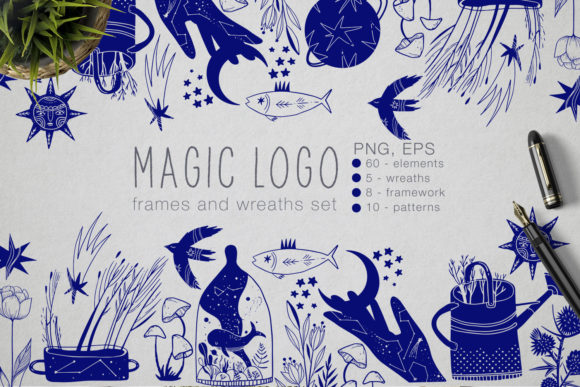 Download Magic Logo Frames and Wreaths Set - Magic logo Collection