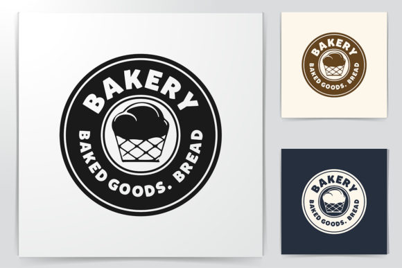 Download Vintage Round Badge, Bakery Cupcake Logo - Cupcake logo Collection