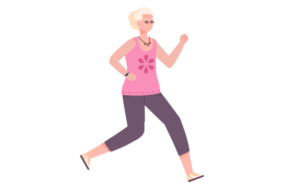 Download Jogging Senior Woman. Happy Active Femal - Man Collection