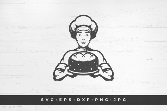 Download Man Baker Chef with Pie Silhouette - Man Collection