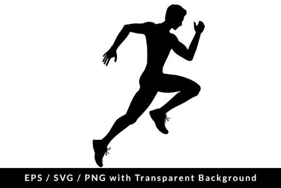 Download Man Athlete Running Silhouette SVG EPS - Man Collection