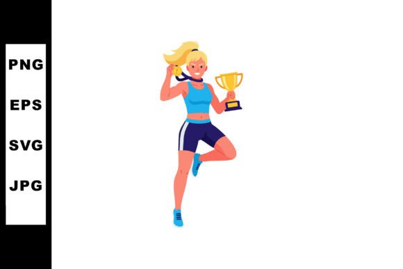 Download Female Athlete Celebrating Victory with - Female Collection