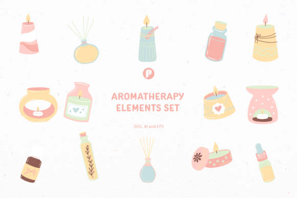 Download Aromatherapy Element Illustration Set - Therapy Collection