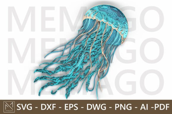 Download Layered Jellyfish SVG 3D Mandala Design - Man Collection