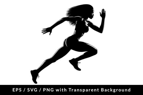 Download Afro Woman Athlete Running Silhouette - Man Collection