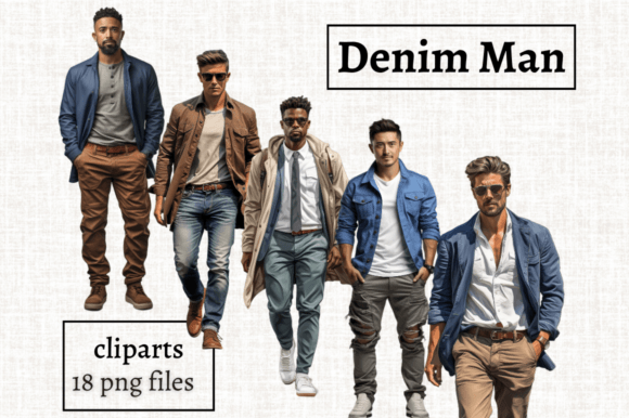 Download Casual Man Clipart Bundle, Denim Man - Man Collection