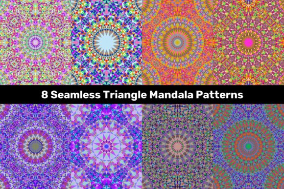 Download 8 Seamless Triangle Mandala Patterns - Man Collection