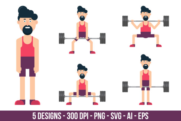 Download Man Character Training at the Gym - Premium Resources