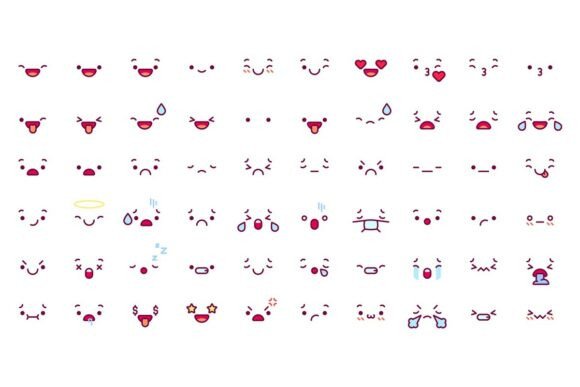 Download Cute Emoticon Emoji Faces. Cartoon - Faces Collection