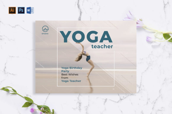 Download Yoga Instructor Greeting Card Template - Yoga Collection