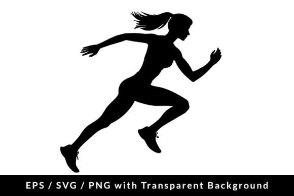 Download Female Athlete Running Silhouette SVG - Female Collection